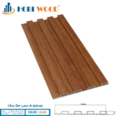 Tấm Ốp Tường 4 lam sóng 12mm LS401