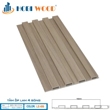 Tấm Ốp Tường 4 lam sóng 12mm LS406