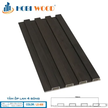 Tấm Ốp Tường 4 lam sóng 12mm LS408
