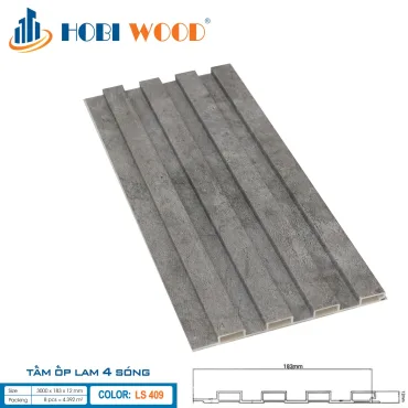 Tấm Ốp Tường 4 lam sóng 12mm LS409