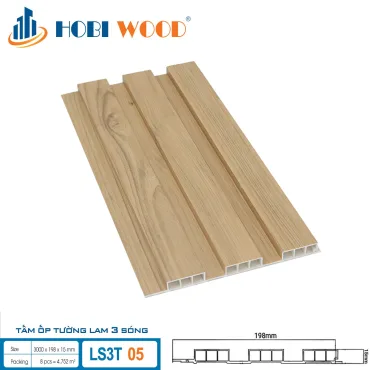 Tấm Ốp Tường 3 lam sóng 15mm LS3T 05