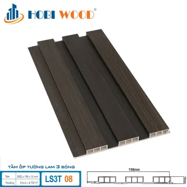Tấm Ốp Tường 3 lam sóng 15mm LS3T 08